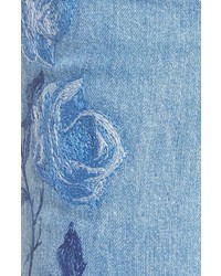 7 For All Mankind Embroidered Ankle Skinny Jeans