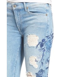 7 For All Mankind Embroidered Ankle Skinny Jeans