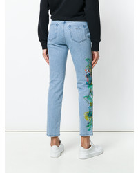 Mr & Mrs Italy Cropped Floral Detail Jeans