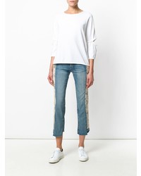 Current/Elliott Cropped Floral Panel Jeans