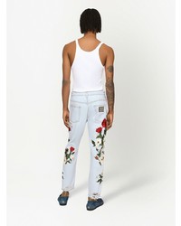 Dolce & Gabbana Distressed Floral Print Jeans