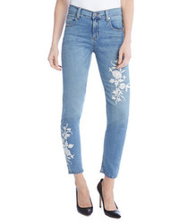 Karen Kane Floral Embroidered Skinny Jeans