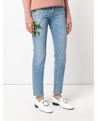 Dolce & Gabbana Floral Patch Straight Leg Jeans