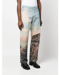 Sunflower Graphic Print Straight Leg Jeans