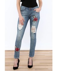 Machine Jeans Floral Ripped Jeans
