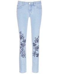 Victoria Victoria Beckham Alt Floral Embroidered Washed Straight Leg Jeans