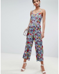 Y.a.s Bold Floral Wide Leg Jumpsuit With Ruffles