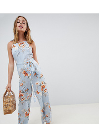 Miss Selfridge Petite Jumpsuit With Tie Front In Floral Print