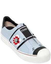 Fendi 20mm Floral Leather Slip On Sneakers