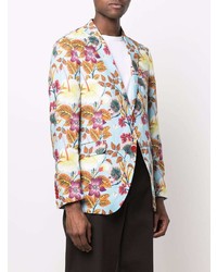 Etro Floral Print Linen Blazer