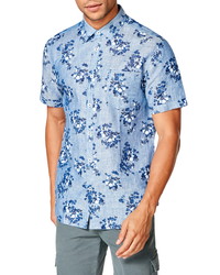 Good Man Brand On Point Slim Fit Floral Short Sleeve Linen Button Up Shirt