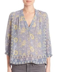 Joie Frazier Floral Printed Silk Blouse