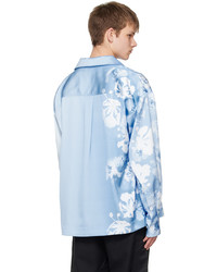 Feng Chen Wang Blue Gradient Floral Shirt
