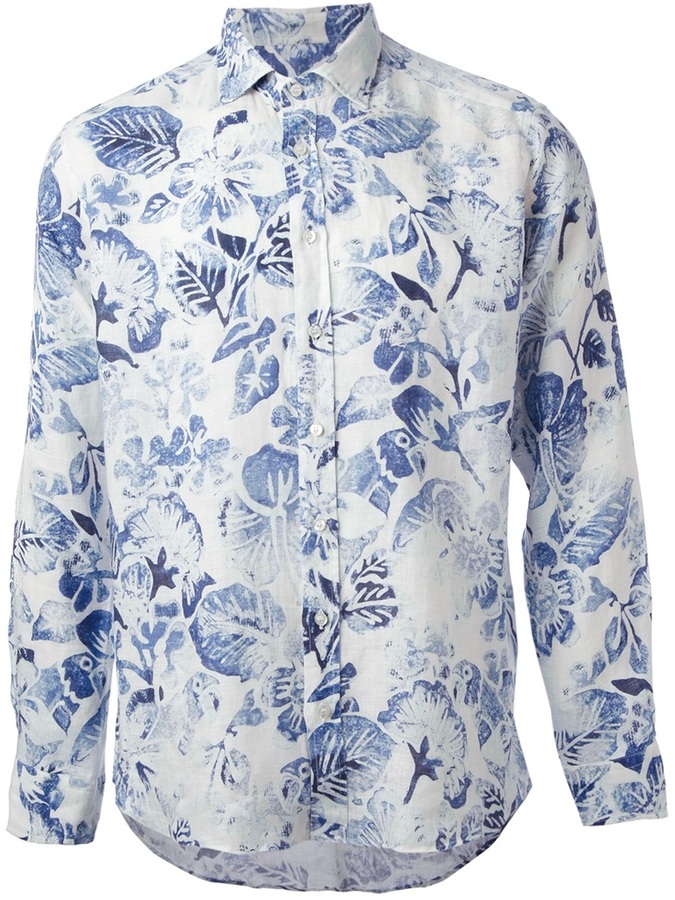 Etro poplin shirt with floral print