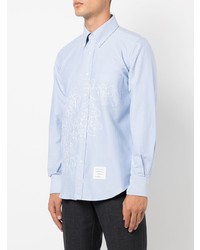 Thom Browne Floral Embroidered Long Sleeve Shirt