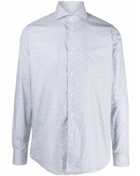 Canali Floral Print Long Sleeve Shirt