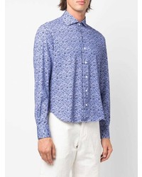 Orian Floral Print Spread Collar Shirt