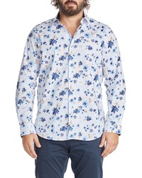 Johnny Bigg Watson Floral Print Stretch Cotton Button Up Shirt