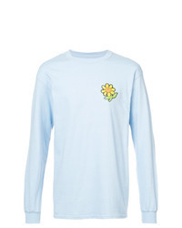 Light Blue Floral Long Sleeve T-Shirt