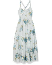 Brock Collection Daphne Floral Print Cotton Voile Midi Dress