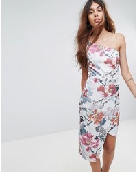 Oh My Love One Shoulder Floral Midi Dress