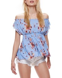 Free People Floral Off The Shoulder Top