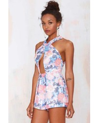 Nasty Gal Go With The Floral Metallic Romper