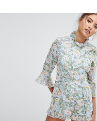 PrettyLittleThing High Neck Floral Playsuit