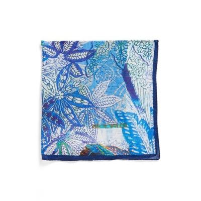 Light Blue Ornamental Motif Silk Pocket Square – Silvio Fiorello