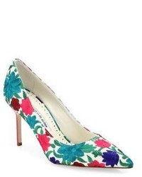 Manolo Blahnik Bb Floral Embroidered Pumps