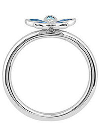 jcpenney Fine Jewelry Personally Stackable Genuine Blue Topaz Sterling Silver Flower Ring
