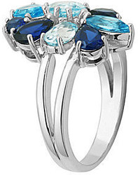 jcpenney Fine Jewelry Sterling Silver Shades Of Blue Cluster Ring