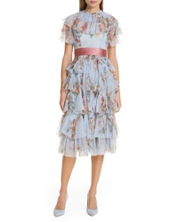 Needle & Thread Venetian Rose Tulle Midi Dress