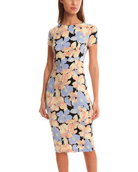 Suno Fitted Dress Overlap Floral