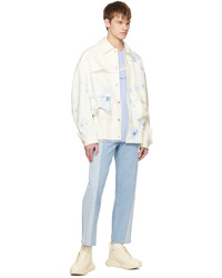 Feng Chen Wang White Blue Printing Jacket