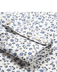 Tom Ford Slim Fit Floral Print Cotton Poplin Shirt