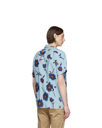 Ps By Paul Smith Blue Heat Map Floral Shirt