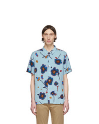 Ps By Paul Smith Blue Heat Map Floral Shirt