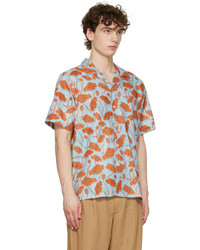 Ps By Paul Smith Blue Orange Poppies Shirt