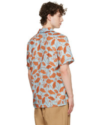 Ps By Paul Smith Blue Orange Poppies Shirt