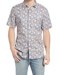 Faherty Breeze Floral Stretch Short Sleeve Button Up Shirt