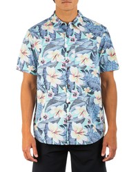 Hurley Cabana Floral Short Sleeve Button Up Organic Cotton Shirt