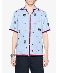 Gucci Embroidered Cotton Bowling Shirt