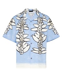 Prada Floral Print Short Sleeve Shirt