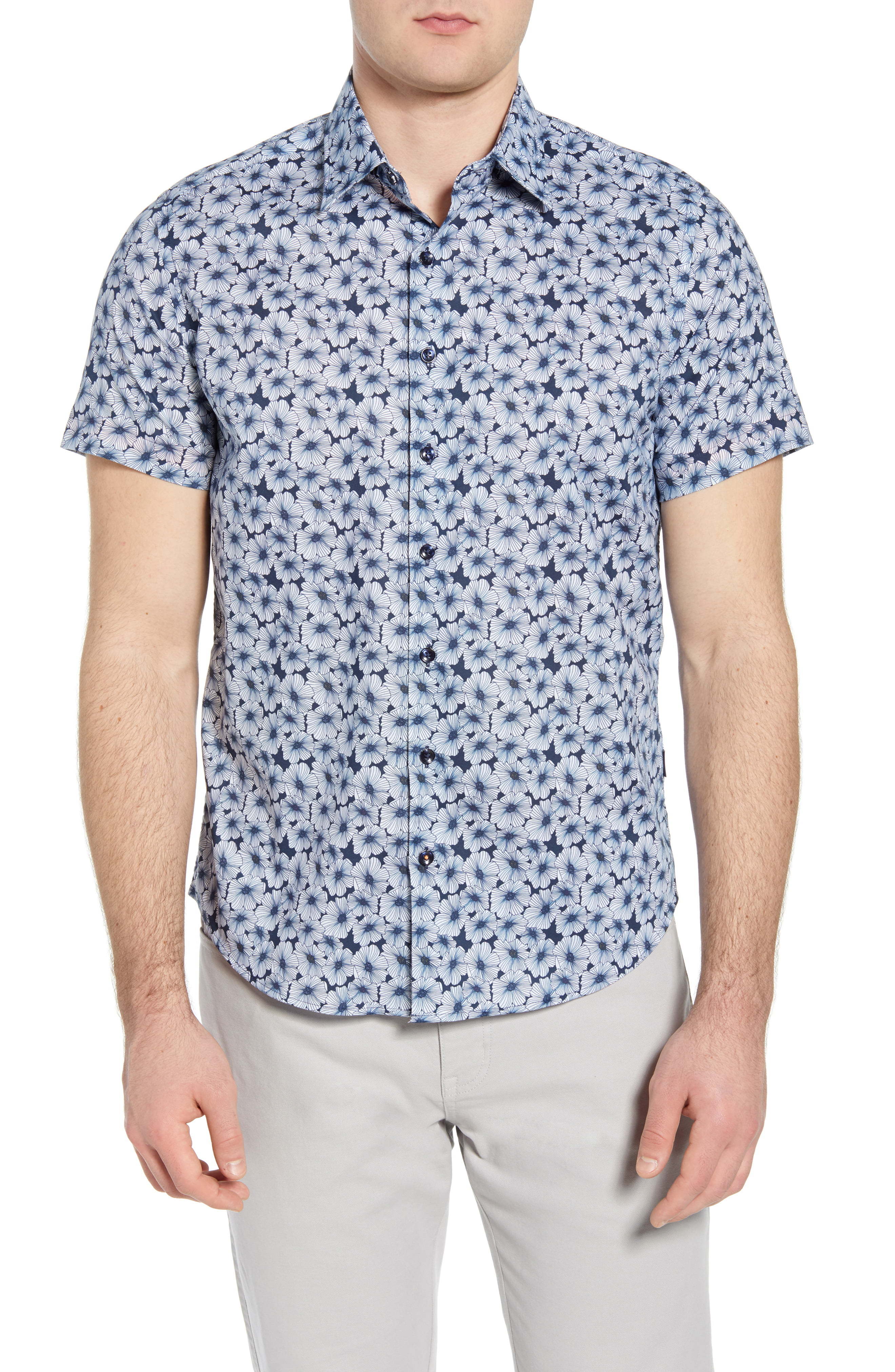 Stone Rose Floral Short Sleeve Button Up Shirt, $56 | Nordstrom | Lookastic