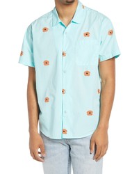 Obey Floral Short Sleeve Organic Cotton Button Up Shirt