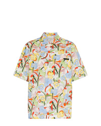 Prada Flower Print Short Sleeved Shirt