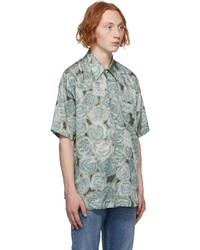 Acne Studios Green Printed Short Sleeve Shirt