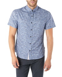 7 Diamonds House Of Love Slim Fit Floral Short Sleeve Shirt