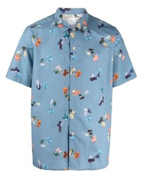 PS Paul Smith Painted Floral Print Short Sleeve Shirt